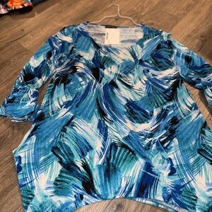 Blue Abstract Women's Blouse